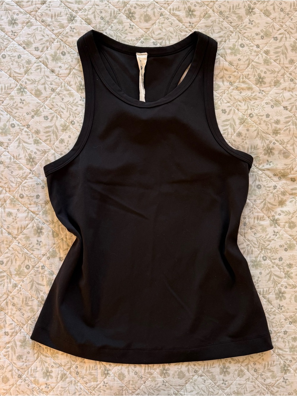 Lululemon Waist-Length Racerback Black Tank Top